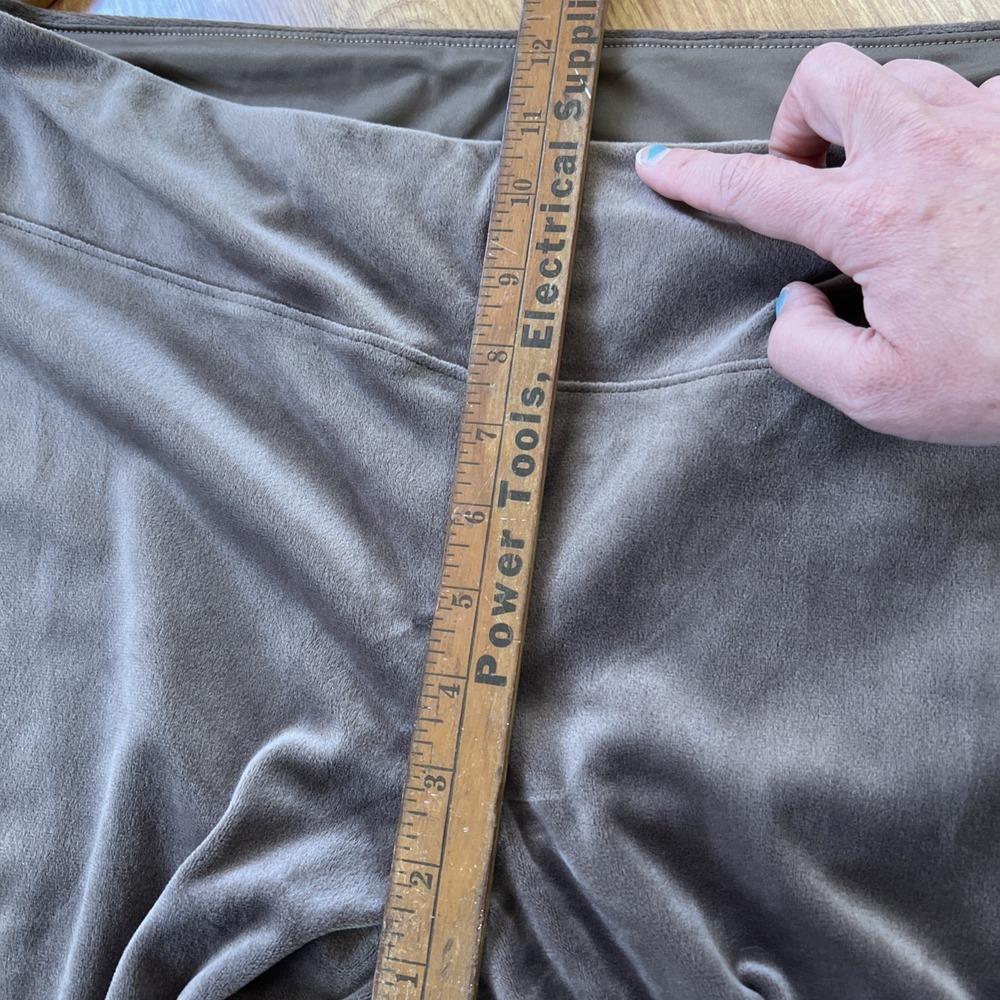 Pure Jill Lounge Pants Size 2X High Waisted Velour Brown Cozy Comfy Leggings - Picture 10 of 14